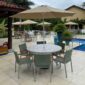 conjunto mesa e cadeira ombrelone
